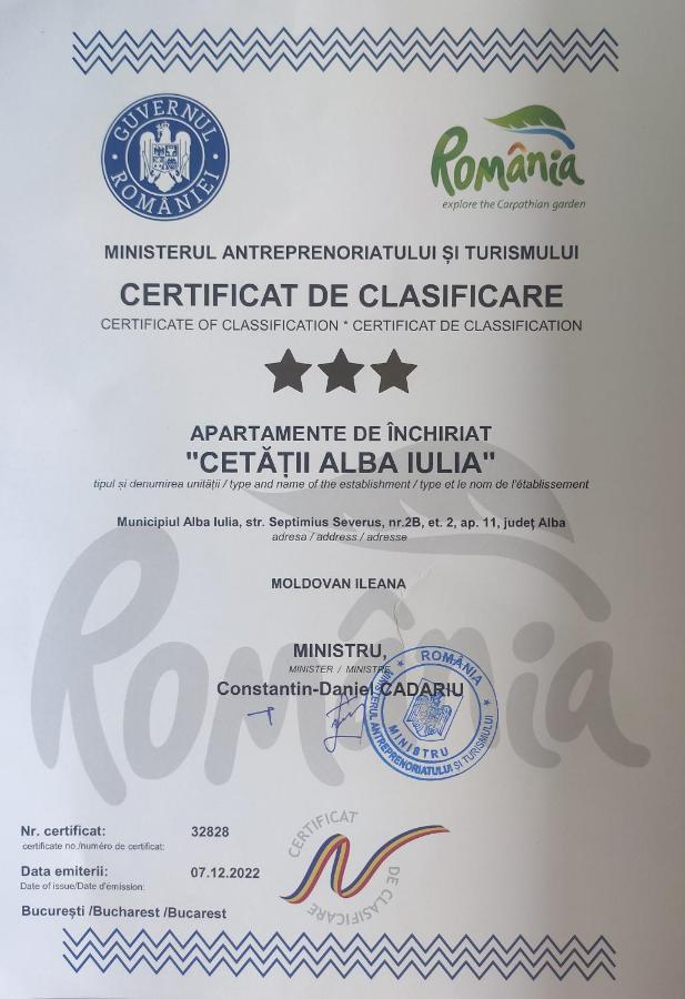 Apartamentul Cetatii Alba Iulia Zewnętrze zdjęcie